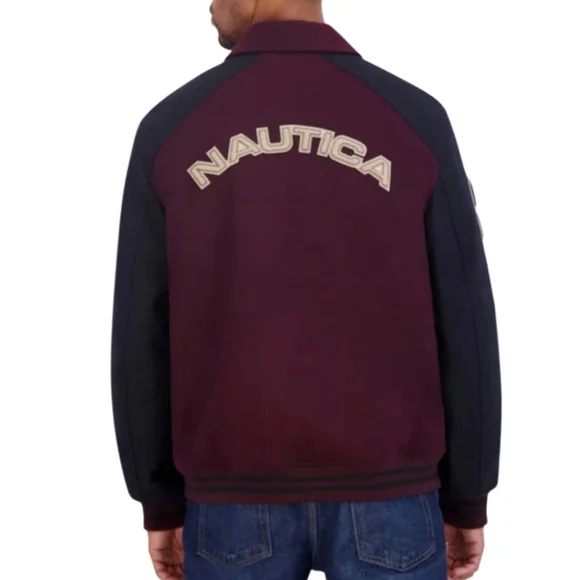 NEW! NAUTICA Men's Wool Blend Varsity Bomber Jacket